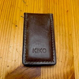 Kiko Dark Brown Leather Money Clip NWT
